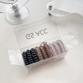 Set de 9 gomas de pelo en espiral de colores TPU en caja transparente de lujo - Serie Café (2)