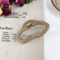 Minimalistische matte milchkaffeefarbene Haarklammer mit hohlem Wellendesign für Damen - Wolke Khaki 11cm