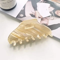 Amber marble texture large acetate hair claw clip for elegant updo styling - Pearlescent Yellow