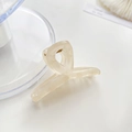 Mini pinza de pelo albaricoque con diseño de cinta retorcida en resina brillante - Amarillo Claro 4.5cm