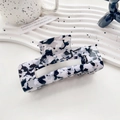 Large black and white marble pattern acetic acid hair claw clip for elegant styling - Cow Print 10.5CM