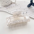 Large cream marble acetate hair claw clip for elegant women styling and updo - Gem White 10.5CM