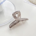 Mini pinza de pelo para niños en gris translúcido de resina con acabado suave - Gris 4.5cm