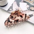 Large marble pattern acetate hair claw clip in cream brown and black tones - Chocolate