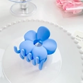 Pince à cheveux fleur bleu clair mat au style coréen doux pour femmes et filles - Bleu Fumé