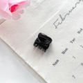 Mini candy-colored glossy black hair claw clip for girls, durable resin hair accessory - Basic Claw Style / Black