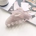 Light purple marble texture hair claw clip in translucent resin for elegant updos - Purple Striped