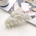 Elegant large acetic acid hair claw in pearlescent grey with marble texture - Pearl Grey