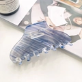 Blue marble textured acetate hair claw clip with stylish water ink swirl effect - Blue Striped