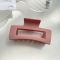Große Haarklammer in Matt-Dunkelrosa, rechteckiges Design aus robustem PC-Material - 10.5cm / Rosa