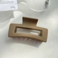 Mocha braune matte große quadratische Haarklammer im minimalistischen Stil für Damen - 10.5cm / Braun