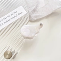 Pinza para el pelo de ala en acetato blanco iridiscente con pedrería y textura - Blanco Sirena