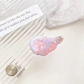 Pinza para el pelo de ala en acetato rosa jaspeado con detalle de pedrería - Rosa Púrpura