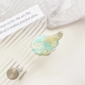 Mini celestial blue marble acetate hair claw clip with a delicate rhinestone accent - Yellow-Green