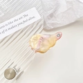 Delicate angel wing acetate hair claw with pink swirl and sparkling rhinestone accent - Iridescent Yellow