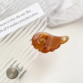 Amber wing acetate hair claw clip with sparkling rhinestone for girls and women - Brown