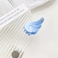 Blue acetate angel wing hair clip for girls with sparkling rhinestone detail - Blue
