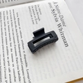 Minimalist matte black rectangular hair claw clip with cutout design for high ponytail - Type B Black 4cm
