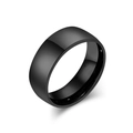 Sleek minimalist black polished titanium steel wide band ring with a mirror finish for unisex - 5# / 8MM Black