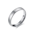 Polished silver stainless steel minimalist band ring with mirror finish for men and women - 5# / 4mm Steel Color