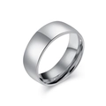 Minimalist wide polished stainless steel silver ring with a sleek mirror finish surface - 5# / 8mm Steel Color