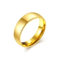 Minimalist gold plated stainless steel flat ring with a polished glossy finish - 5# / 6mm Gold