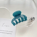 Minimalist dark green glossy acrylic hair claw clip for high ponytail styling and support - 4cm / Style A / Cyan