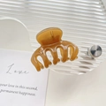 Petite pince à cheveux ambre translucide pour queue de cheval haute et accessoires - 4cm / Style A / Café Clair