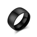 Polished black stainless steel wide band ring with a glossy finish for men and women - 13# / 10mm Black