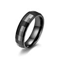 Anello moderno in ceramica nera con design a sfaccettature geometriche per uomo e donna - Taglia 7 / Stile Sfaccettato a Scacchiera B (Stile B)
