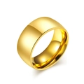 Minimalist wide polished gold titanium steel ring with mirror finish for men and women - 13# / 10mm Gold