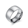 Polished silver stainless steel band ring with a wide mirror finish surface for unisex - 13# / 10MM Steel