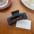 Minimalistische matt schwarze rechteckige Haarklammer für elegante Hochsteckfrisuren - Quadrat Schwarz 8.8cm