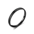 Minimalist matte black titanium steel ring for men and women with polished inner surface - 13# / 2mm Black