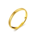 Polished minimalist 18K gold plated titanium steel ring with glossy finish - 13# / 2mm Gold