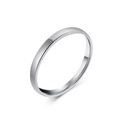 Minimalist polished silver titanium steel band ring with a high-shine mirror finish - 13# / 2mm Steel