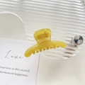 Pince à cheveux en résine ambrée translucide pour queue de cheval haute, ton jaune - 4.5CM / Style C / Jaune Gingembre