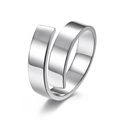 Anello aperto a fulmine minimalista in argento lucido per un look moderno e chic - Taglia 7 / Stile Dritto