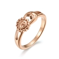 Bague de mariage en or rose avec motifs soleil et lune personnalisés pour couples - 5# / Or rose