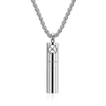Silver Taurus zodiac cylinder necklace with hollowed symbol and pragmatic engraving - Taurus Pendant Only (Without Chain) / Silver