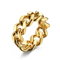Minimalistischer goldener Gliederkettenring aus robustem Edelstahl im Panzerdesign - 13# / Gold
