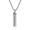 Pendente cilindrico Sagittario in acciaio inossidabile argento con incisione - Sagittario Ciondolo Solo (Senza Catena) / Argento