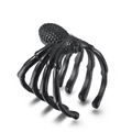 Vintage black gothic spider ring made of stainless steel with adjustable open band design - Size 11 / Black
