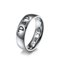 Silver 6mm stainless steel DAD ring with I LOVE YOU interior engraving for men - 5# / Dad