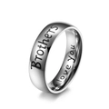 Silver 6mm stainless steel laser engraved ring with Brothers and love you text - 5# / Brothers