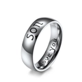 Polished silver stainless steel ring featuring 'SON' and 'I love you' engravings - 5# / Son (SON)