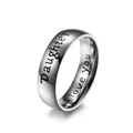 Silver 6mm stainless steel ring with Daughter and I Love You engraving - Daughter (Daughter)