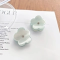 Mini pinzas para el cabello de flor en acetato verde menta con detalles de strass - Azul Cian