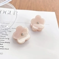 Mini pinzas de pelo florales en acetato rosa pálido con detalle de pequeño diamante - Blanco Leche