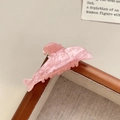 Pink dolphin shaped hair claw clip in pearlescent acetate finish for girls - Pink / 5cm